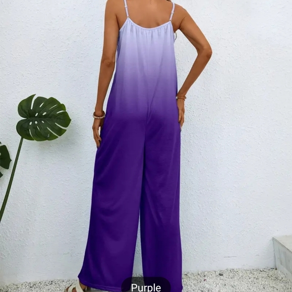 NWOT Boho gradient purple jumpsuit - Picture 3 of 4